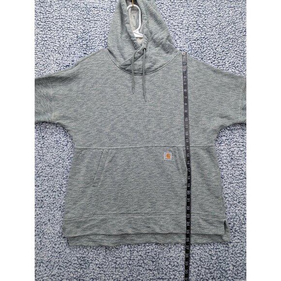 Carhartt Pullover Hoodie Size M Relaxed Fit Outdoor Hiking Casual Heather Green - Picture 10 of 12